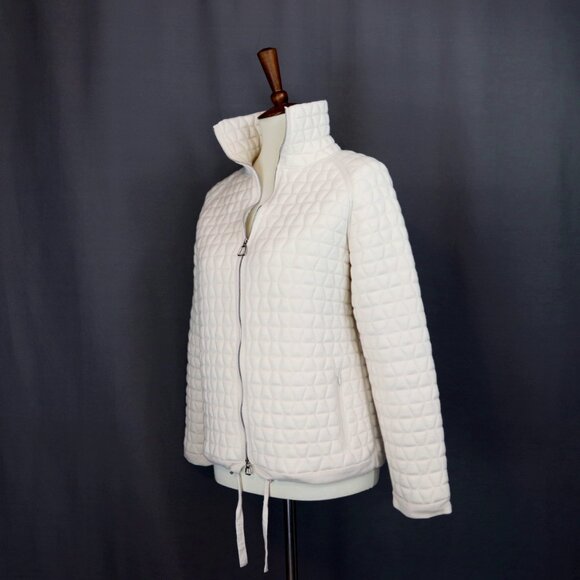 Akris 6 Medium Quilted Ivory Parka Jacket Blazer Coat - Picture 3 of 15
